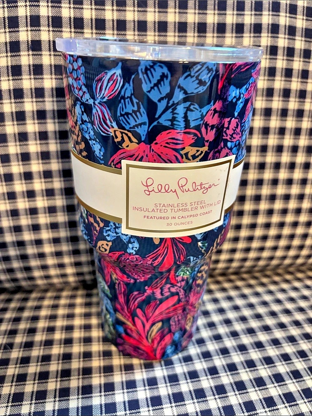 Lilly Pulitzer Stainless Steel Insulated Tumbler with Lid 30 Ounces Calypso